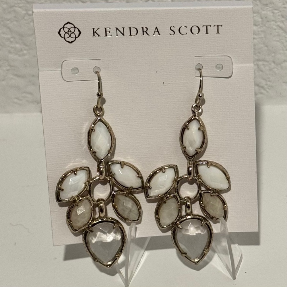 ✨ RETIRED Kendra Scott Jeannine Chandelier Earrings | White Mix | Statement  ✨